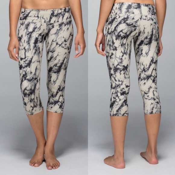 Lululemon Wunder Under Crop Full On Luxtreme Great Granite Black Mojave - Picture 1 of 9